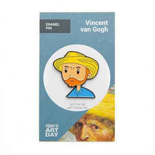 Self-Portrait with Straw Hat Enamel Pin - Today is Art Day Main image