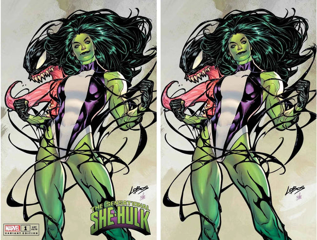SENSATIONAL SHE-HULK #1 (PABLO "LOBOS" VILLALOBOS EXCLUSIVE VENOMIZED TRADE/VIRGIN VARIANT SET) Hover Image