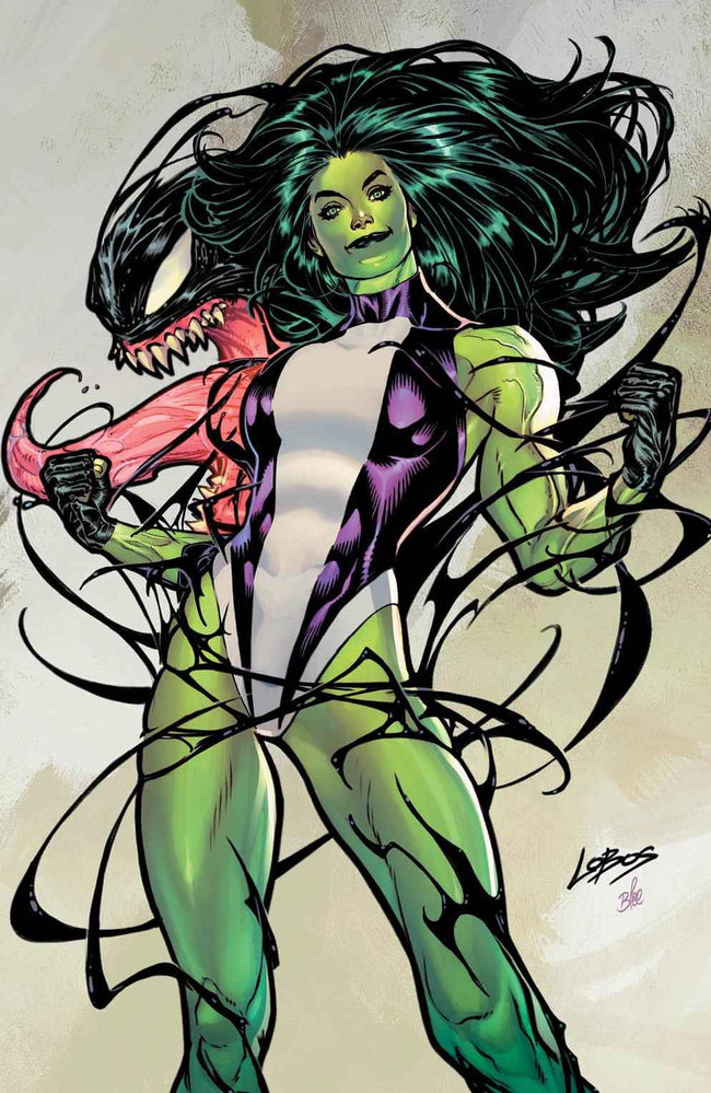 SENSATIONAL SHE-HULK #1 (PABLO "LOBOS" VILLALOBOS EXCLUSIVE VENOMIZED VIRGIN VARIANT) COMIC BOOK Hover Image
