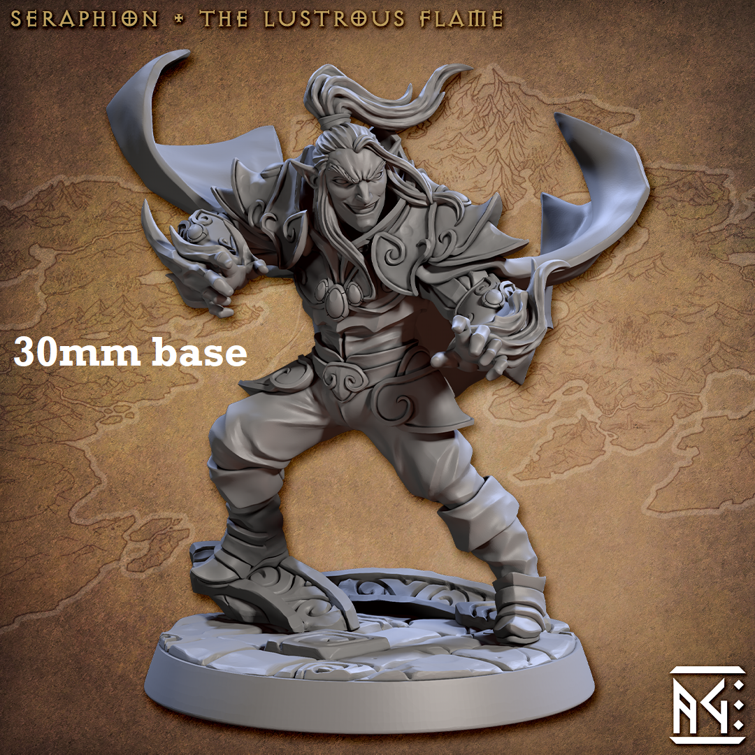 Seraphion, the Lustrous Flame (Male High Elf Arcanist)