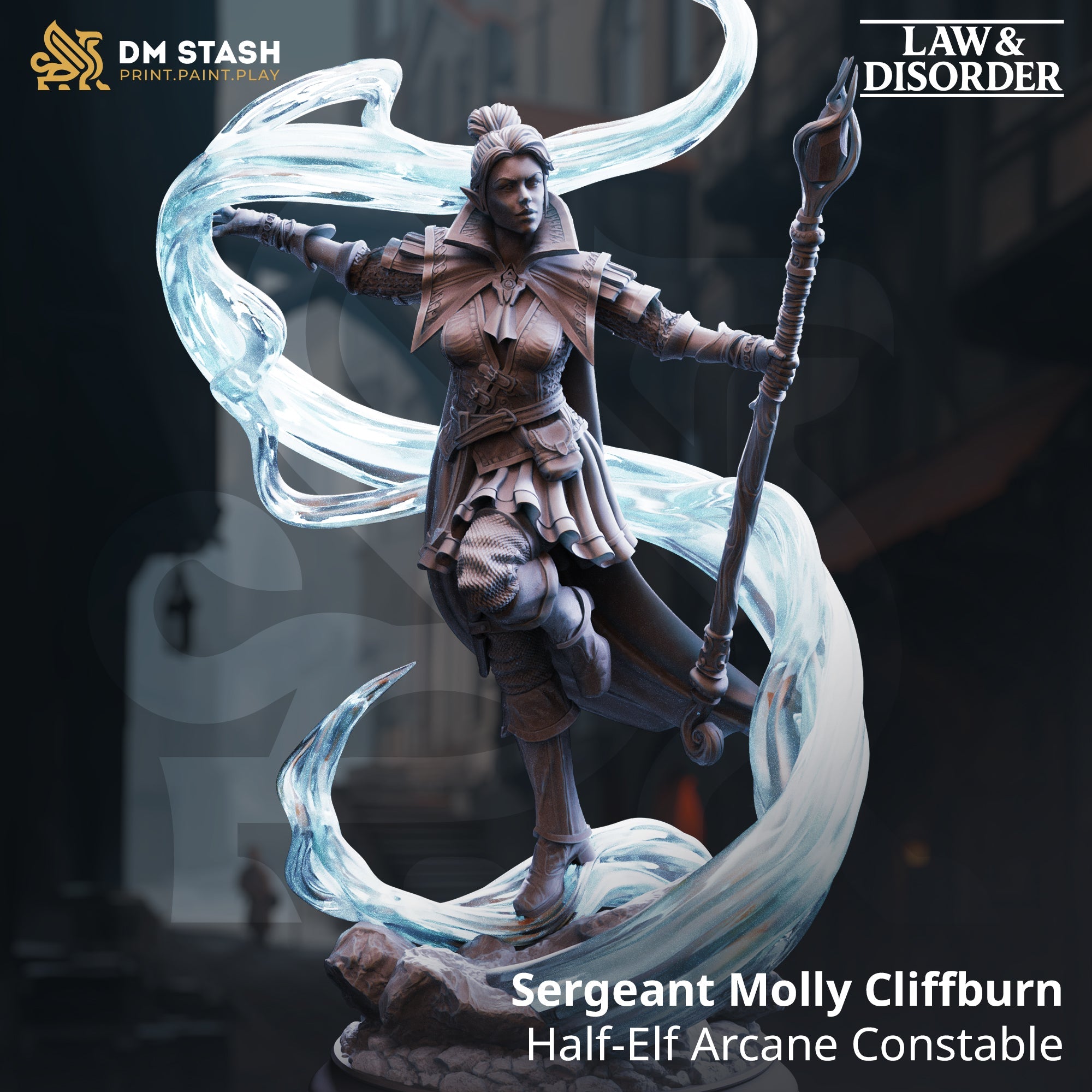 Sergeant Molly Cliffburn, Half-Elf Arcane Constable (Female Half-Elf Evocation Wizard) Main image