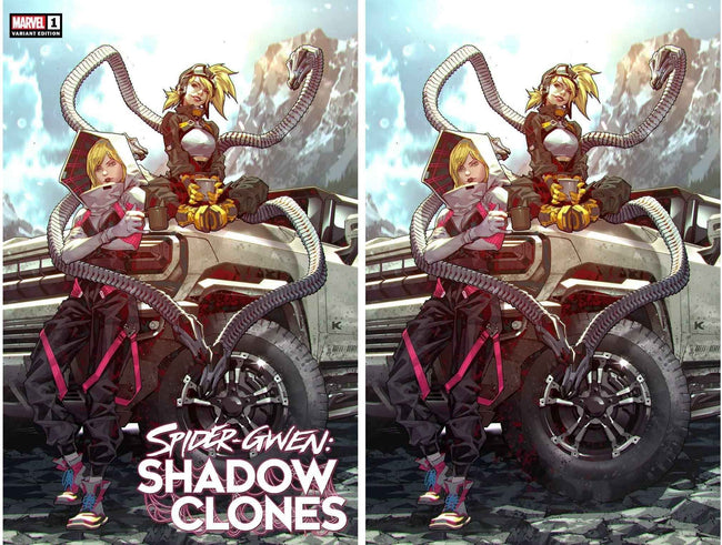 SPIDER-GWEN: SHADOW CLONES #1 (KAEL NGU EXCLUSIVE TRADE/VIRGIN VARIANT SET)(2023) COMIC BOOK Hover Image