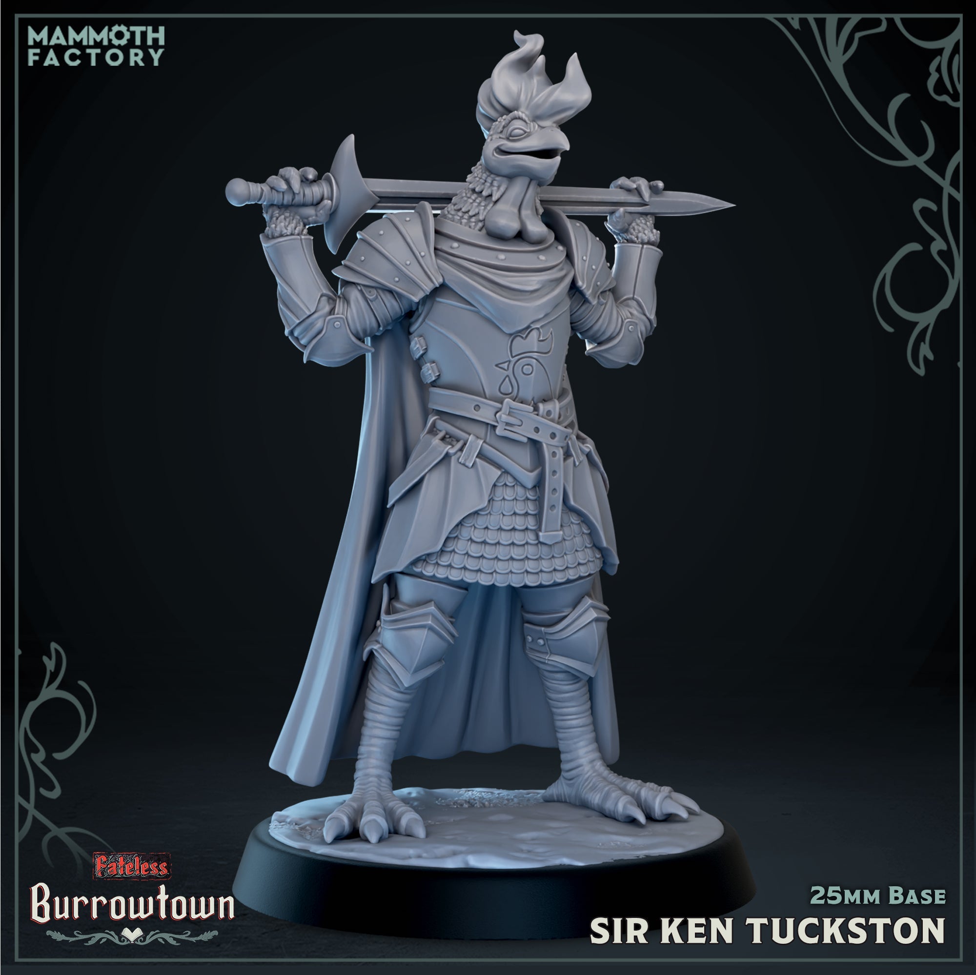 Sir Ken Tuckston (Male Aarakocra Rooster Knight)