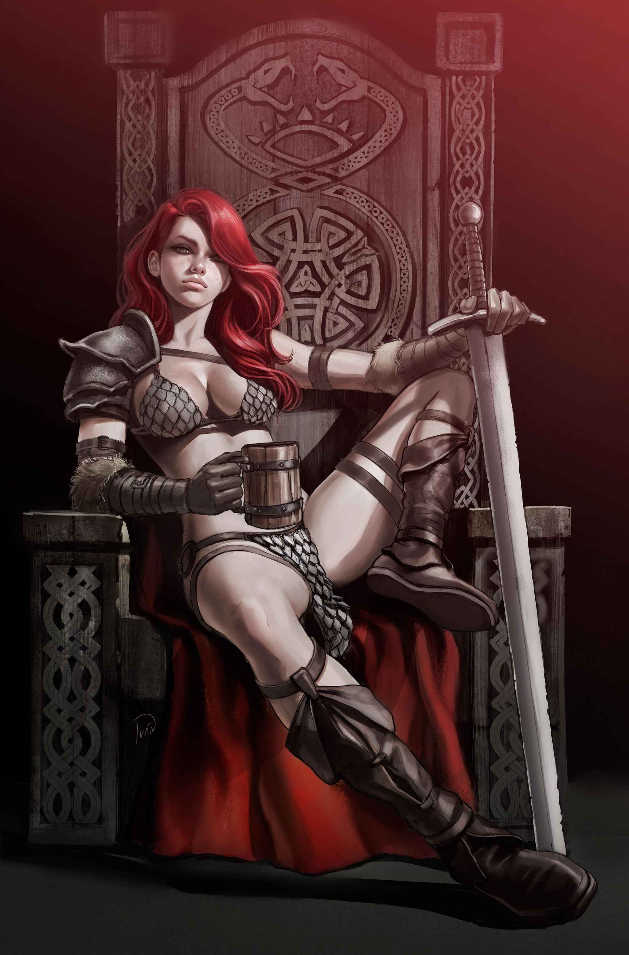RED SONJA: EMPIRE OF THE DAMNED #1 (IVAN TALAVERA EXCLUSIVE VIRGIN VARIANT B) COMIC BOOK Main image