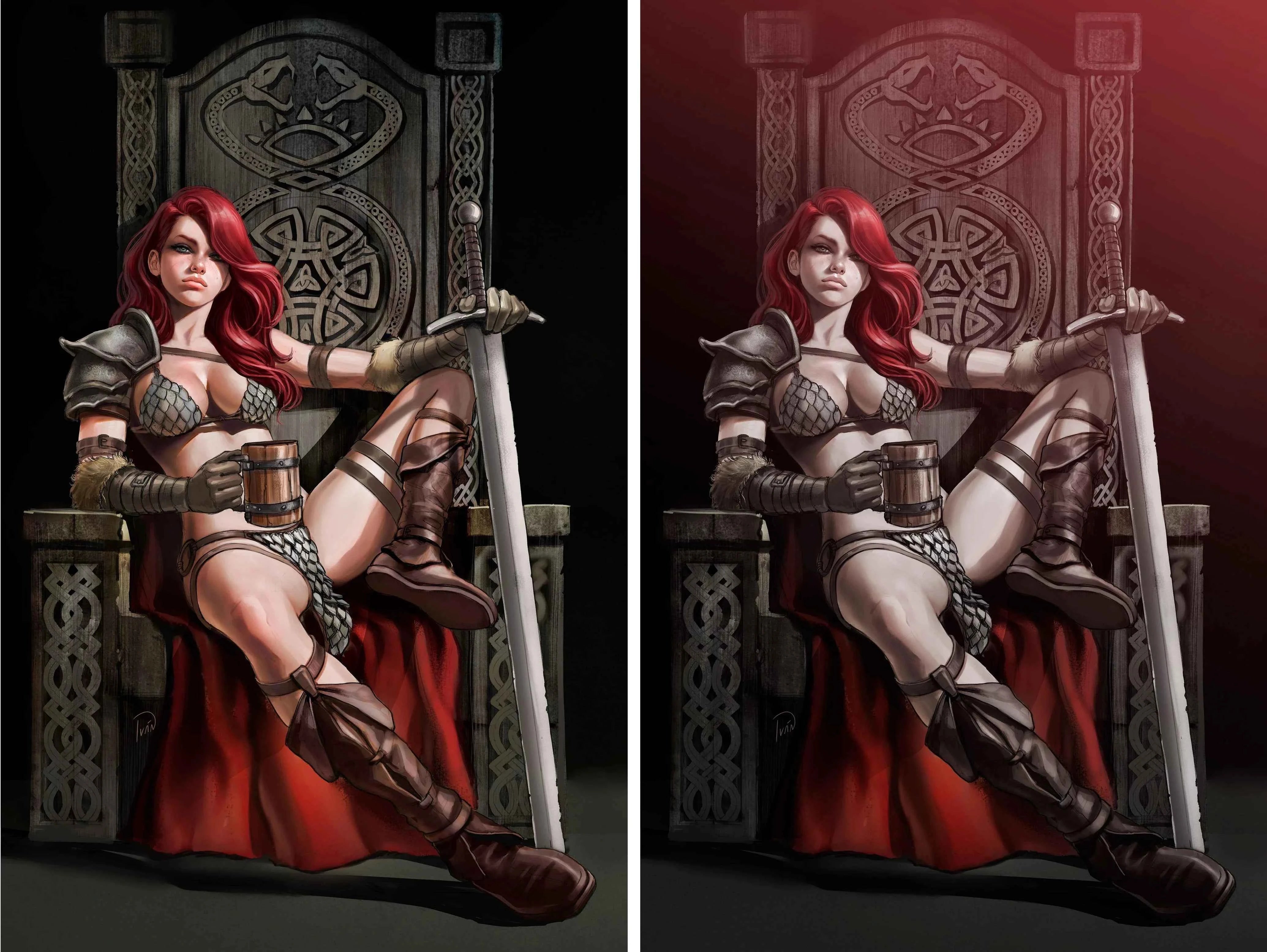 RED SONJA: EMPIRE OF THE DAMNED #1 (IVAN TALAVERA EXCLUSIVE VIRGIN VARIANT A & B SET) Main image