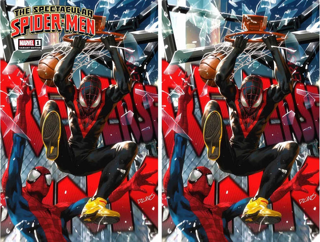 THE SPECTACULAR SPIDER-MEN #1 (DERRICK CHEW EXCLUSIVE BASKETBALL/HIP-HOP TRADE/VIRGIN SET) Hover Image