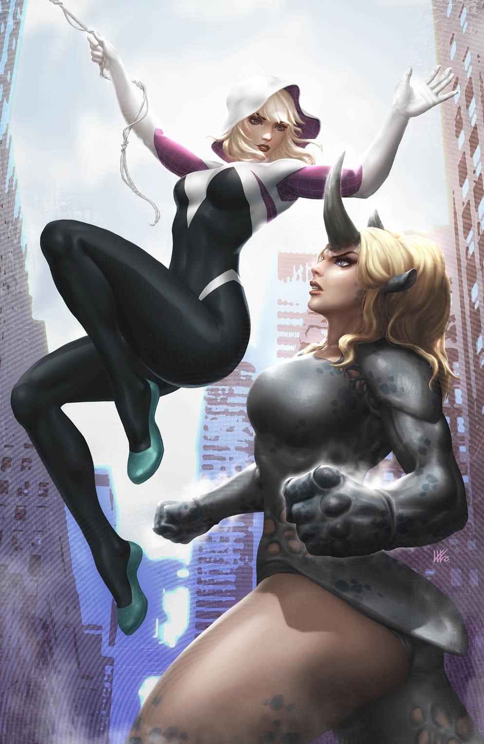 SPIDER-GWEN: SHADOW CLONES #4 (KENDRICK "KUNKKA" LIM EXCLUSIVE VIRGIN VARIANT)(2023) COMIC BOOK Main image