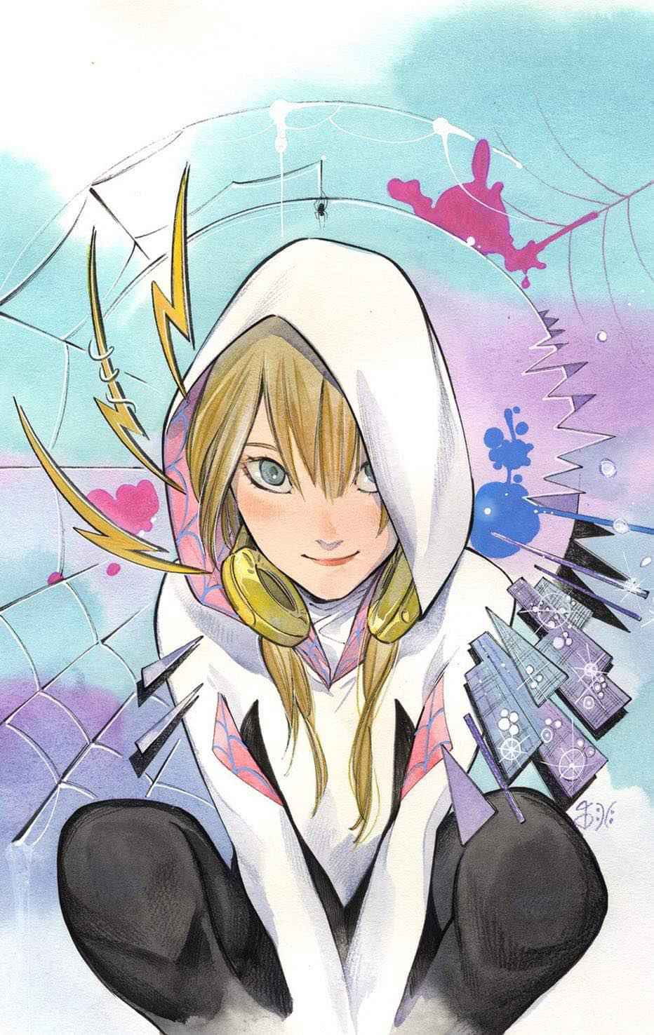 SPIDER-GWEN: GHOST SPIDER #1 (PEACH MOMOKO EXCLUSIVE VIRGIN VARIANT) COMIC BOOK Main image