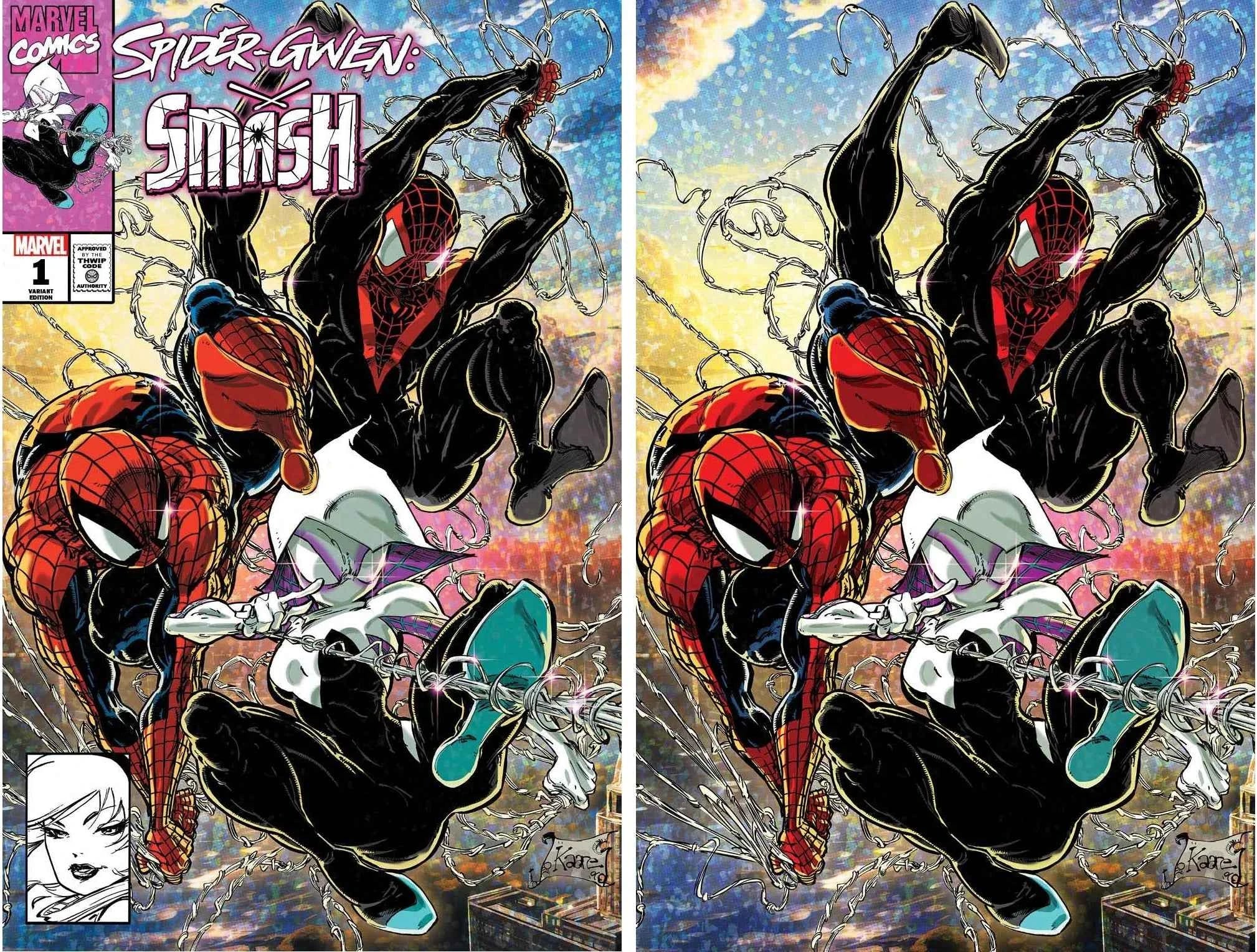 SPIDER-GWEN: SMASH #1 (KAARE ANDREWS EXCLUSIVE TRADE/VIRGIN VARIANT SET) Main image