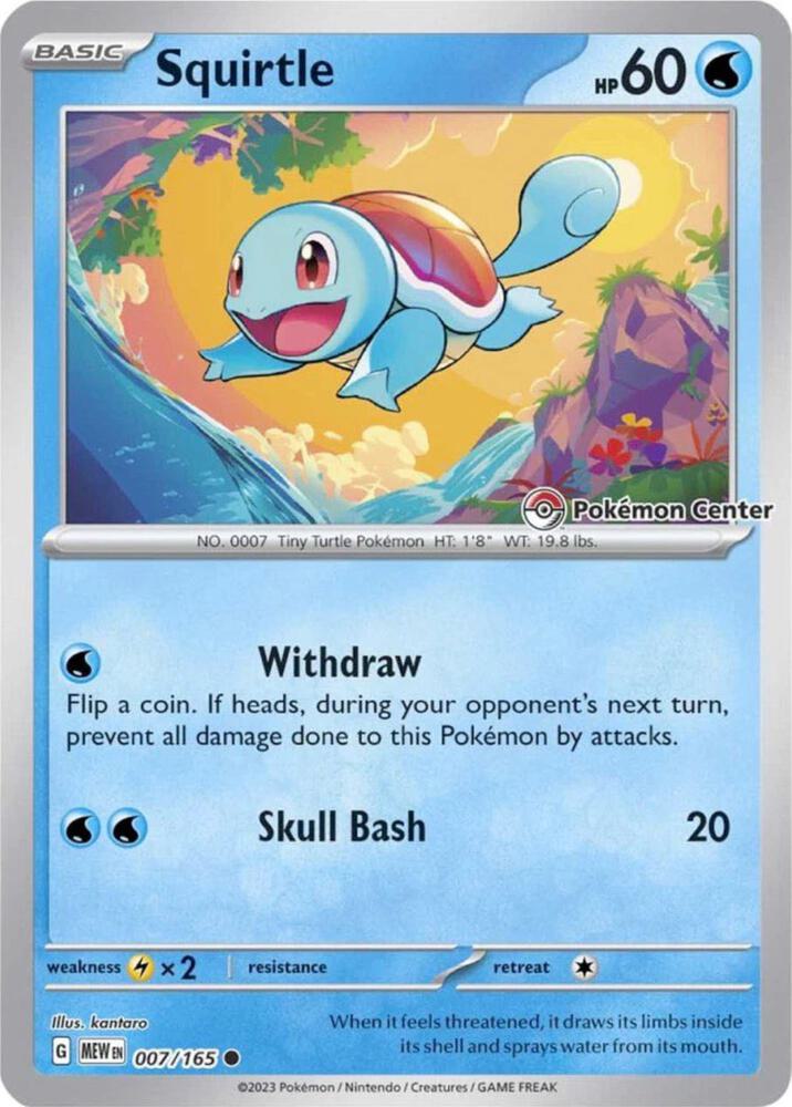 Squirtle (007/165) (Pokemon Center Exclusive) [Scarlet & Violet: Black Star Promos] Main image