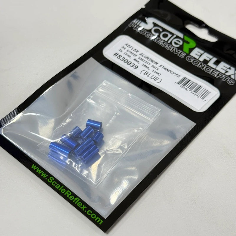 Standoffs - M3 Variety Pack (6/8/10/12mm) - Blue
