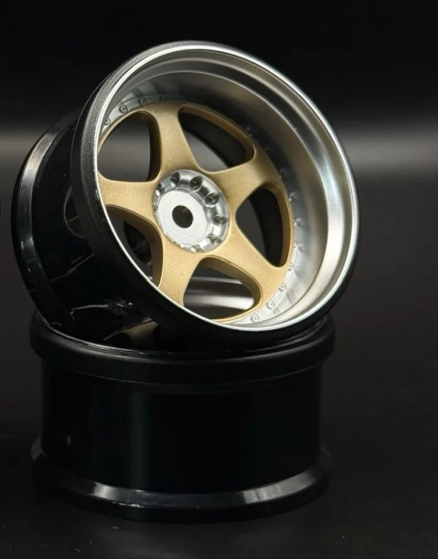 NIZ 5-Star Multipiece Style 1-10 Gold Rims, 8mm Offset