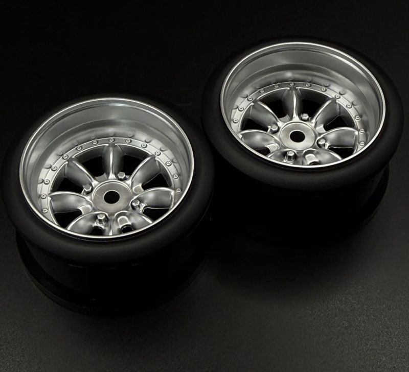 Pana 8-Spoke Style 1/10 Silver Rims, 6mm Offset