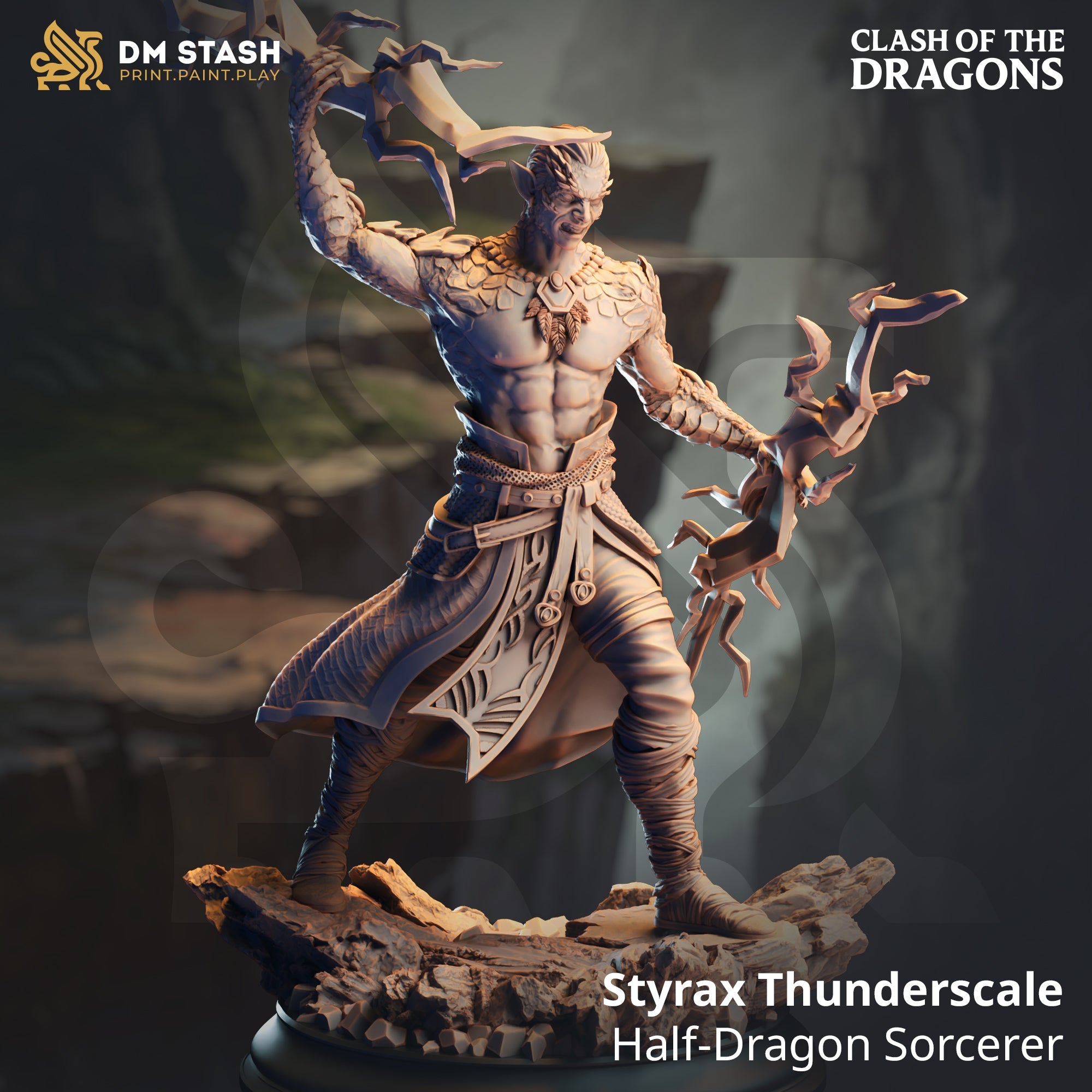 Styrax Thunderscale (Male Half-Dragonborn Sorcerer) Main image
