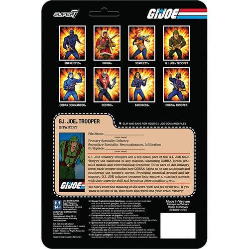 Super7 G.I. Joe 3 3/4-Inch ReAction Figure - Select Figure(s) - Collectors World Toys