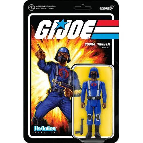 Super7 G.I. Joe 3 3/4-Inch ReAction Figure - Select Figure(s) Cobra Trooper (H-Back Dark Brown)