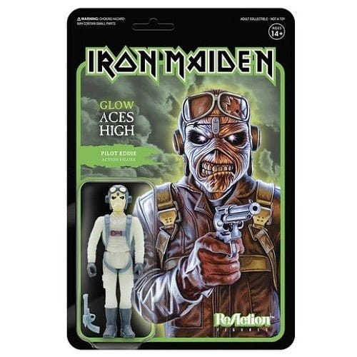 Super7 Iron Maiden Reaction Figure (Glow) (AE Exclusive) - Select Figure(s) Pilot Eddie
