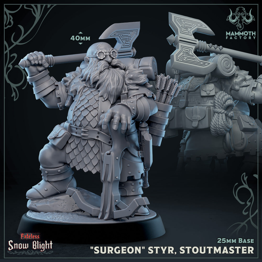 "Surgeon" Styr, Stoutmaster (Male Dwarf Fighter) -