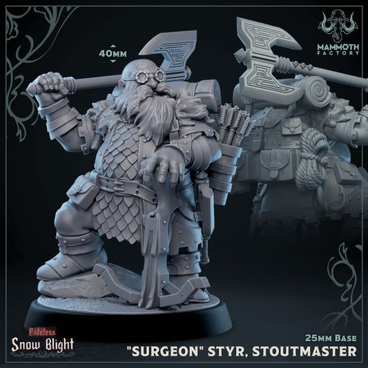 "Surgeon" Styr, Stoutmaster (Male Dwarf Fighter) Standard