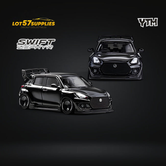 YTM Suzuki Swift 3rd Gen Zephyr Modified Version Rear Engine Concept Black Knight 1:64 - Collectors World Toys Hover Image