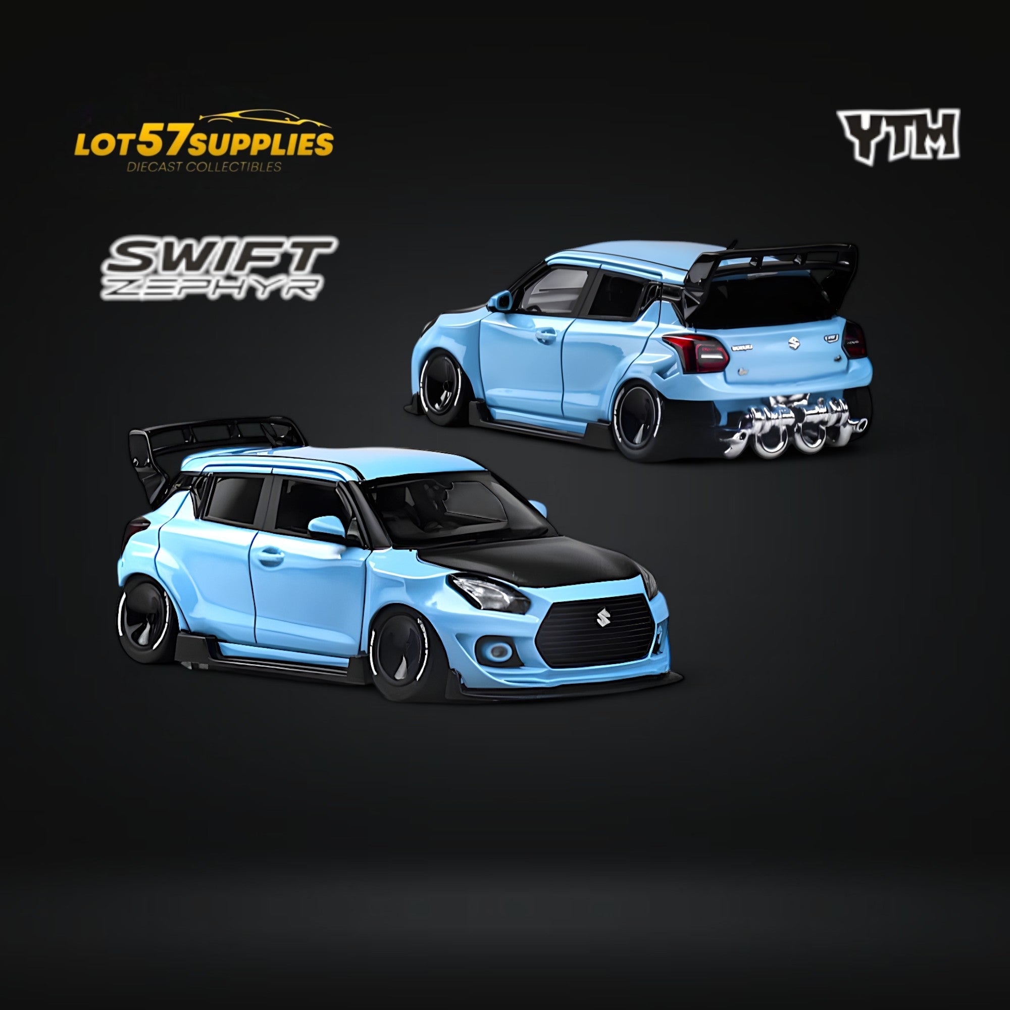 YTM Suzuki Swift 3rd Gen Zephyr Modified Version Rear Engine Concept SKY BLUE 1:64 Main image
