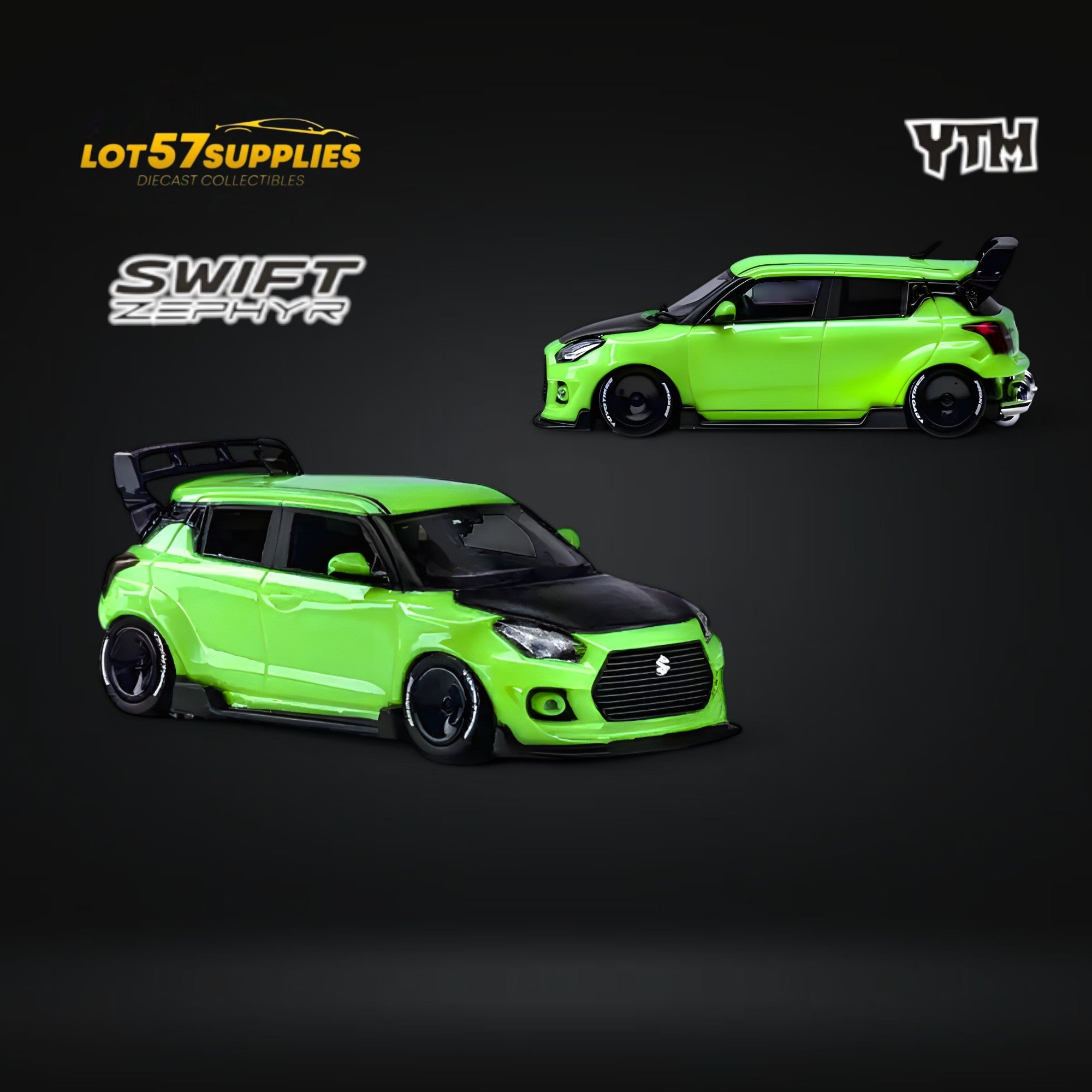 YTM Suzuki Swift 3rd Gen Zephyr Modified Version Rear Engine Concept GREEN 1:64 Main image