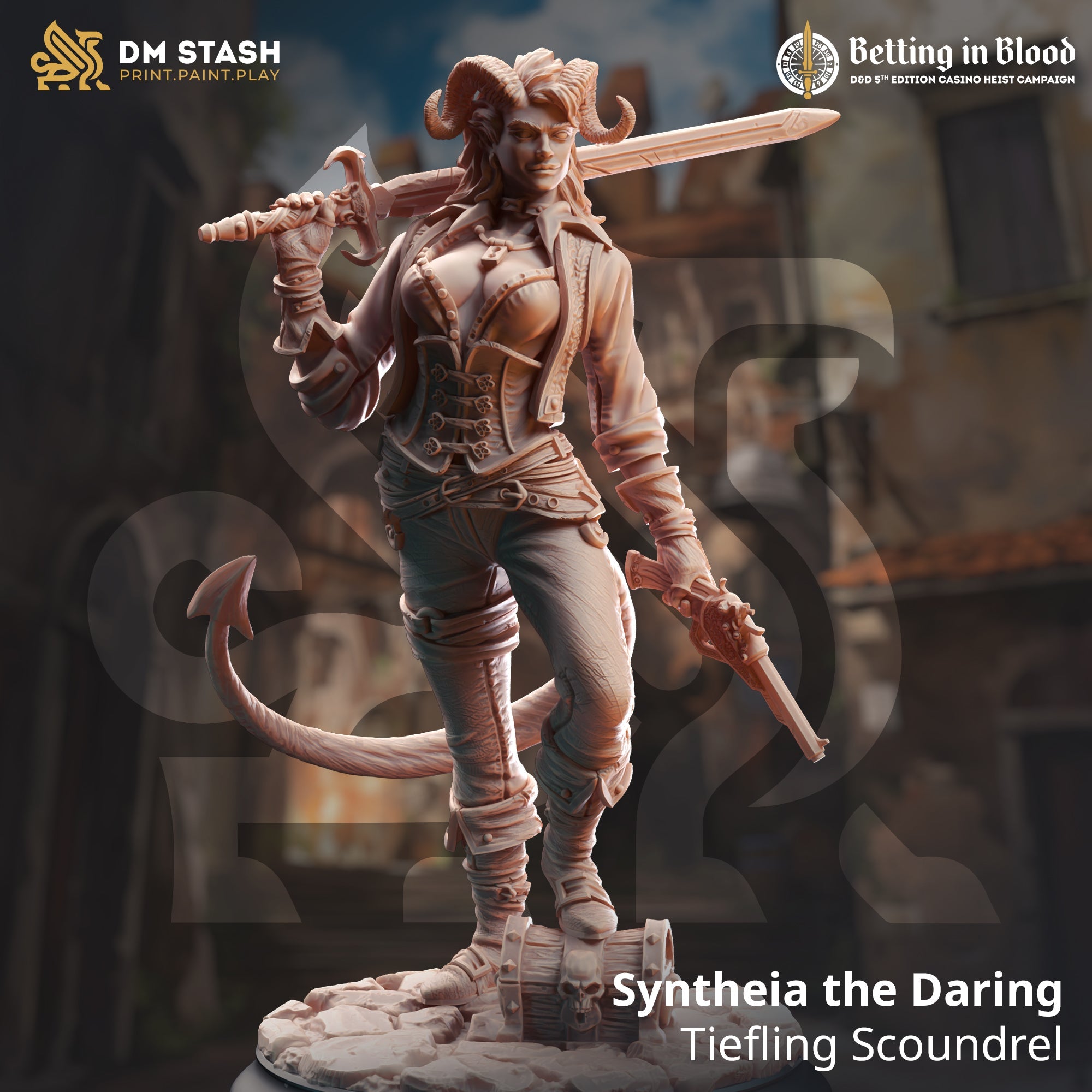 Syntheia the Daring (Female Tiefling Rogue Scoundrel) Main image
