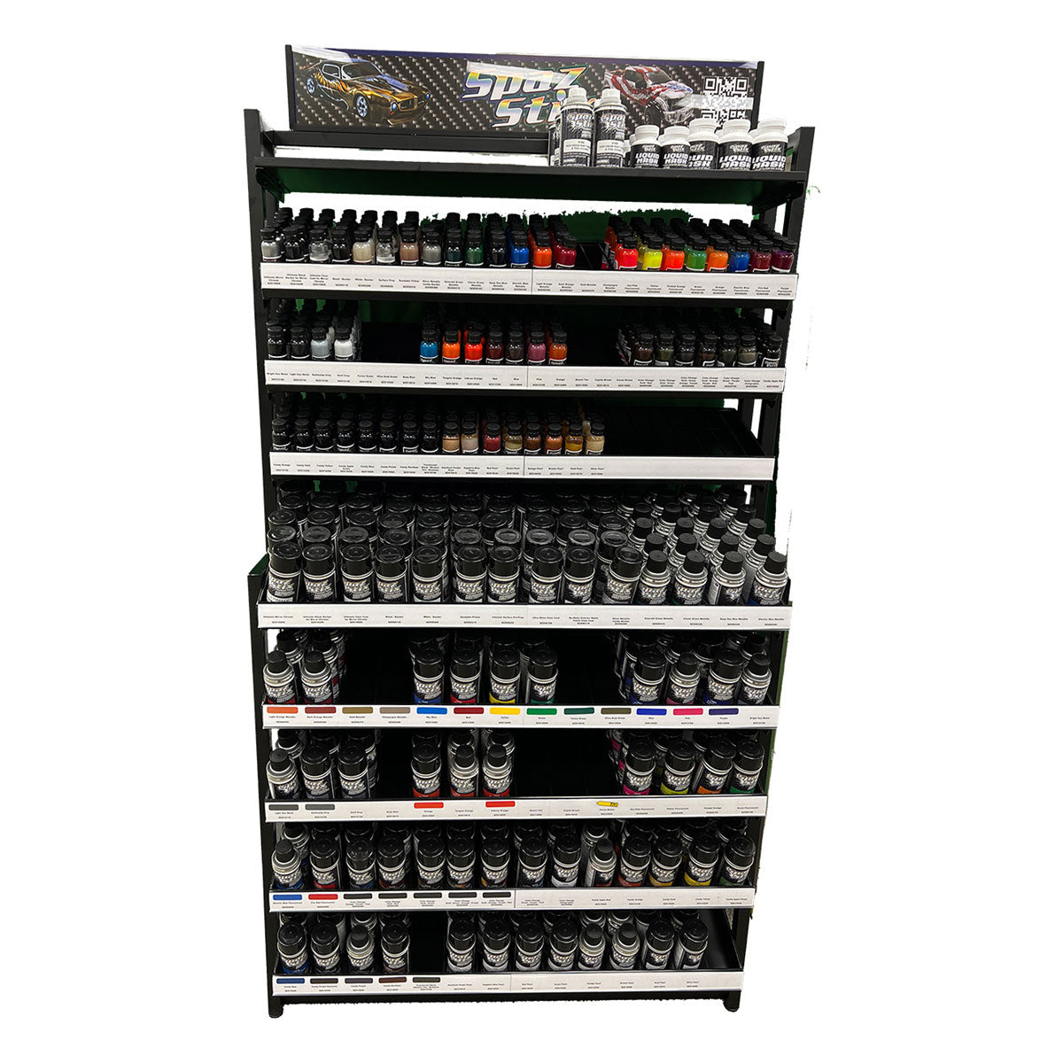 Floor Rack Display Holds 74 Airbrush & 70 Aerosol Paints