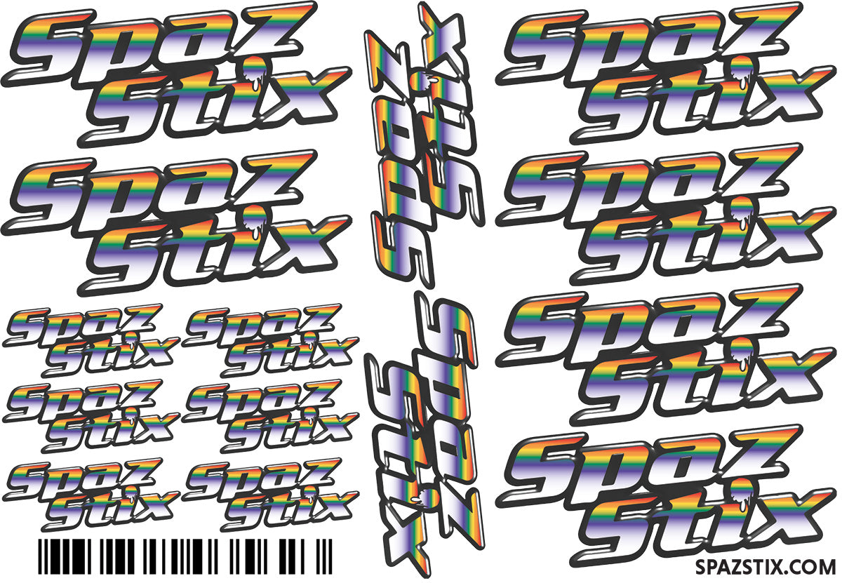SpazStix Sticker Set, 6" x 4"
