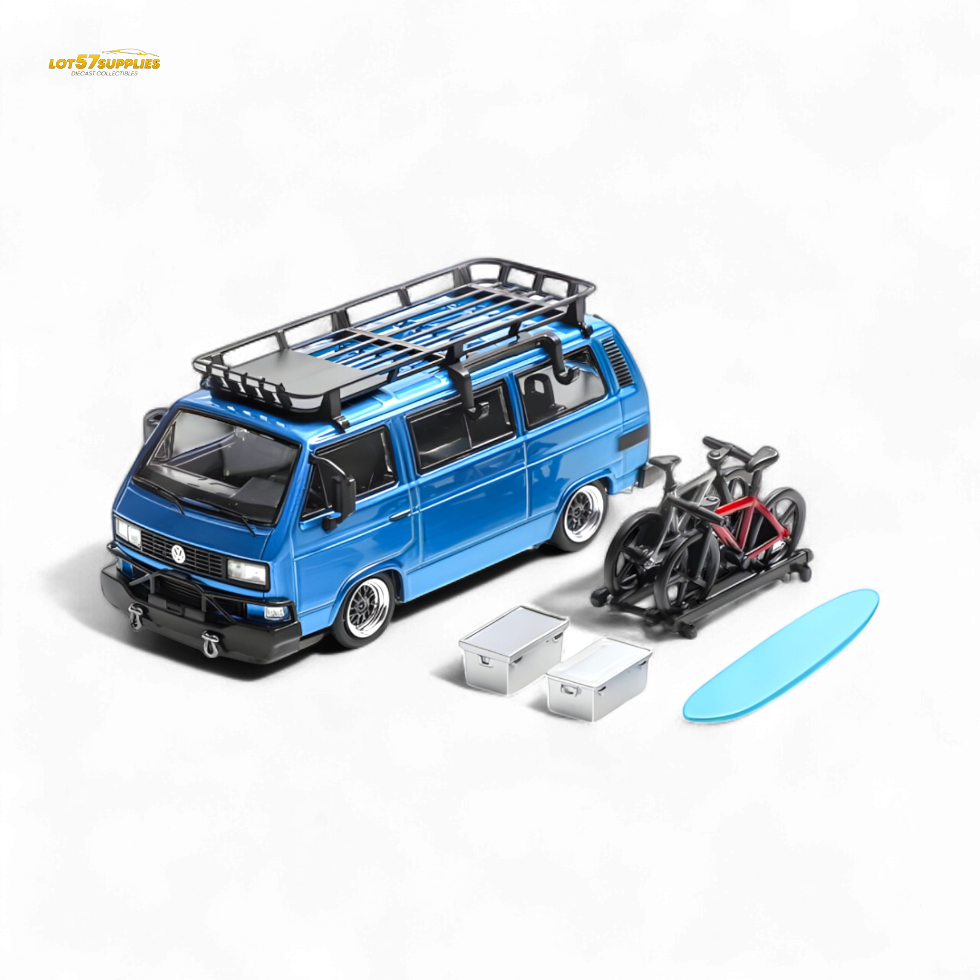 Mortal VW T3 Lowrider Blue - Accessories Included 1:64 Main image