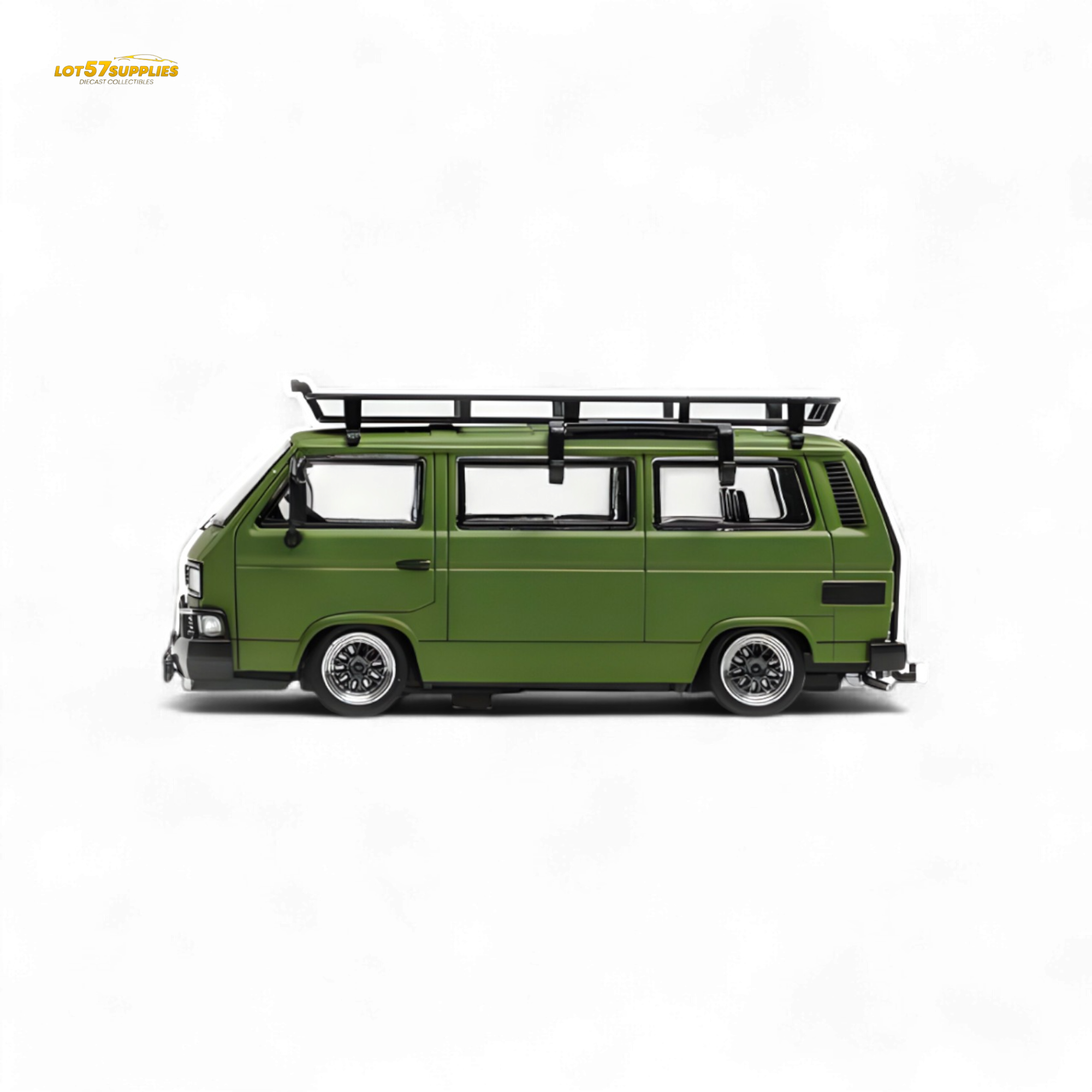 Mortal VW T3 Lowrider Military green - Accessories Included 1:64