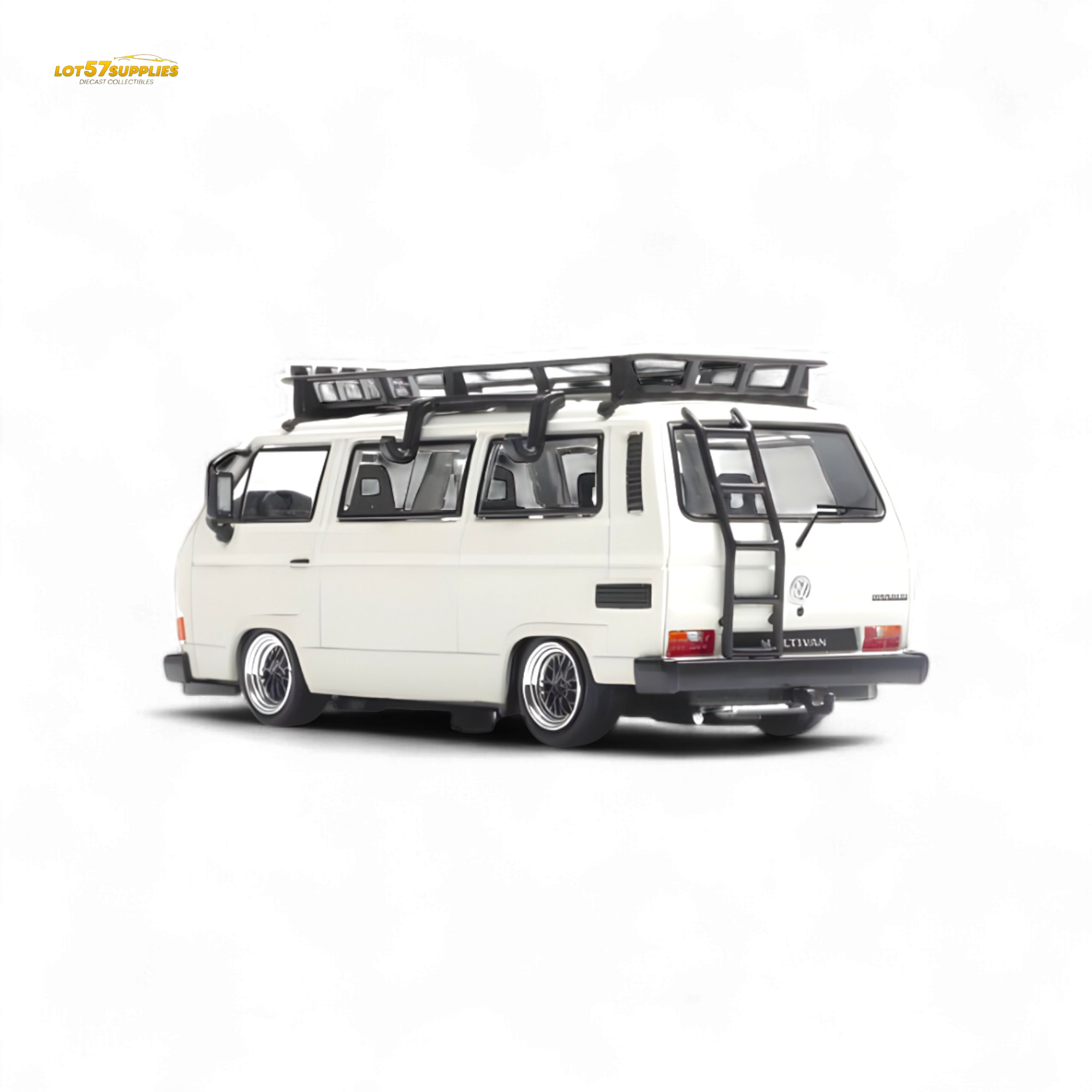 Mortal VW T3 Lowrider White - Accessories Included 1:64
