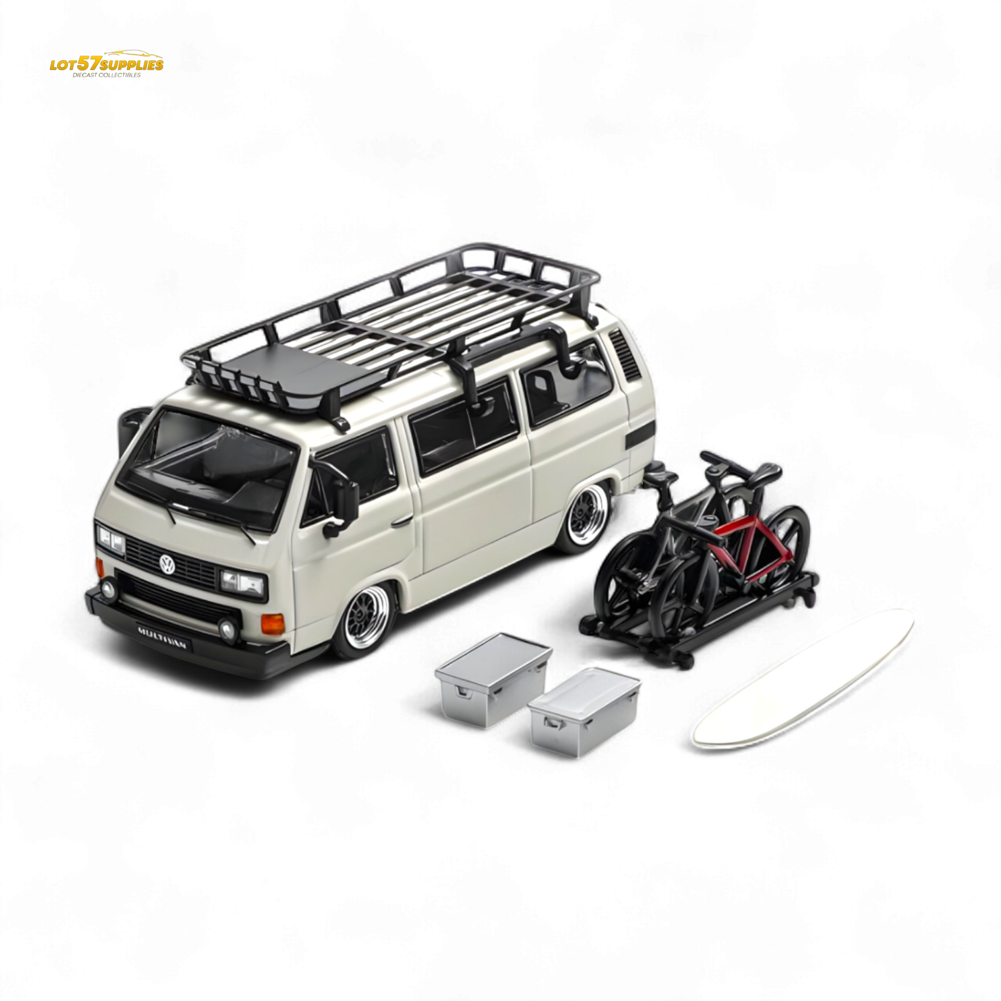 Mortal VW T3 Lowrider White - Accessories Included 1:64