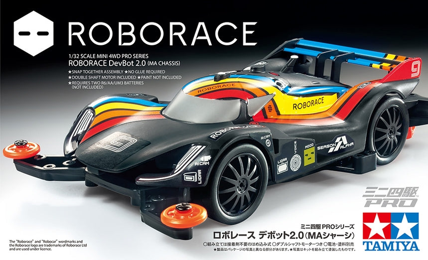Tamiya - 1/32 Roborace DevBot 2.0 JR Mini Racer Kit, w/ MA Chassis