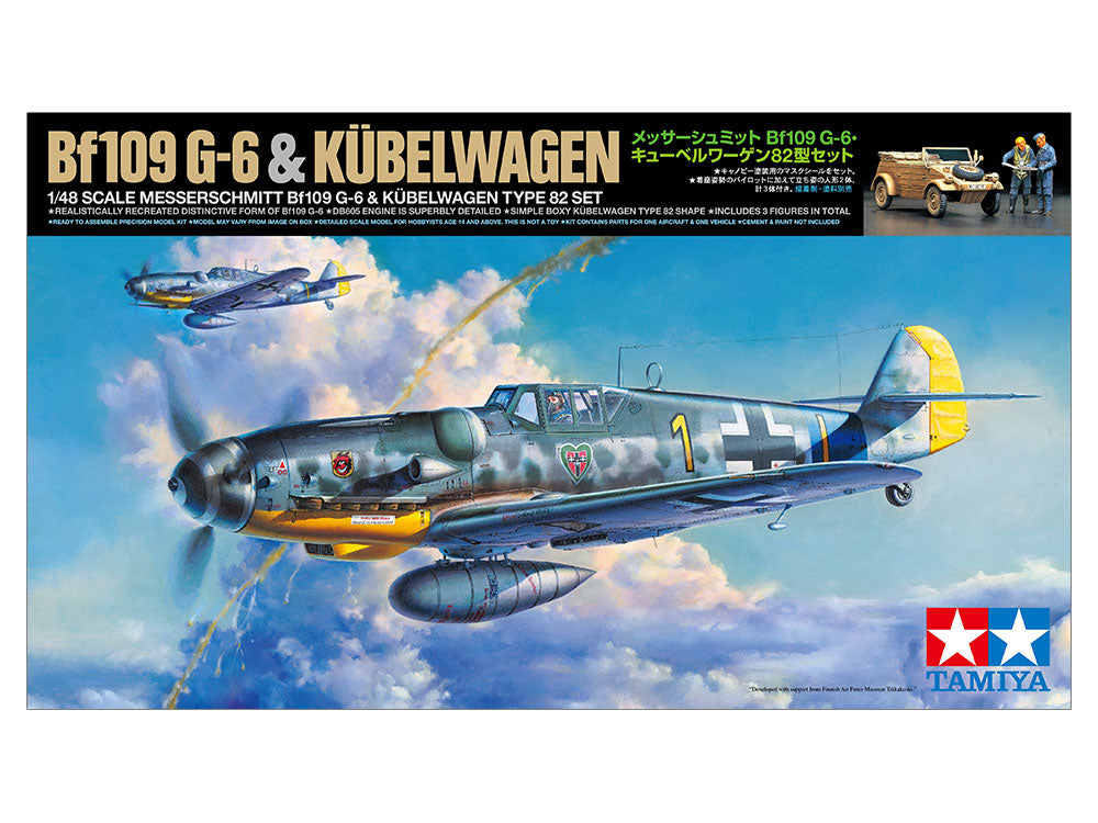 Tamiya - 1/48 Messerschmitt Bf109 G-6 & Kubelwagen Type 82 Plastic