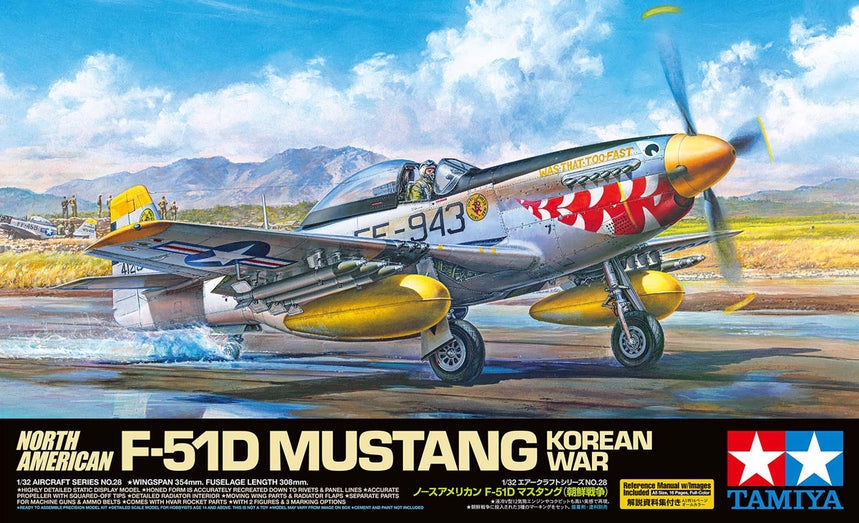 Tamiya - 1/32 North American F-51D Mustang Korean War Plastic Modek Kit
