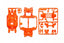 JR MS Chassis Set, Fluorescent Orange, Mini 4WD Station