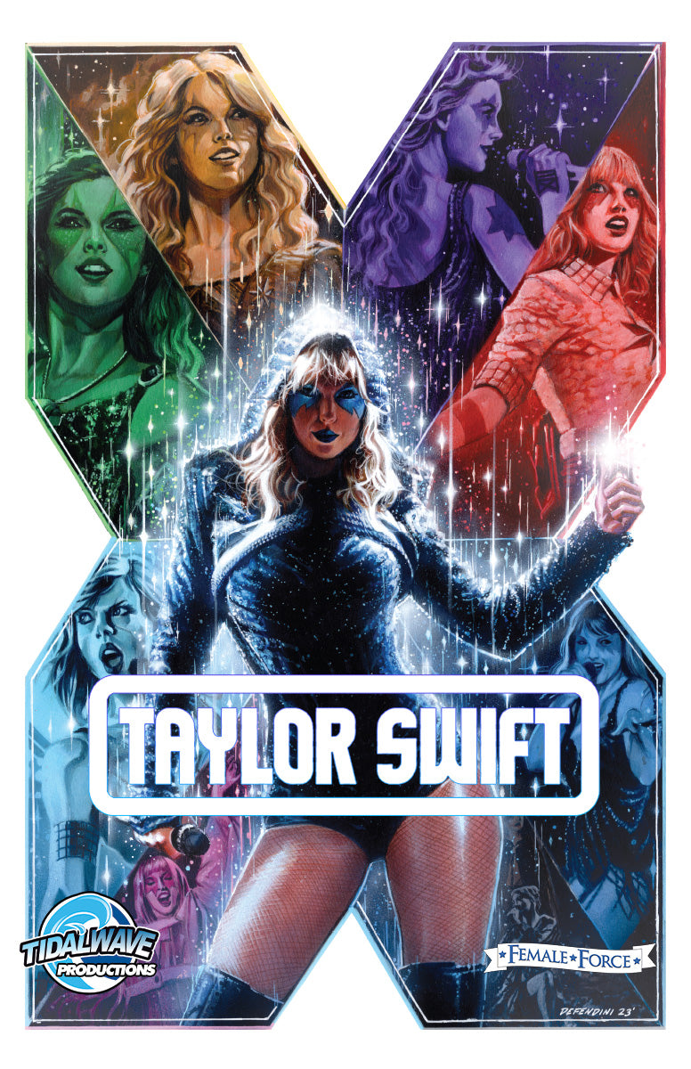 FEMALE FORCE TAYLOR SWIFT UNKNOWN COMICS STEVEN DEFENDINI EXCLUSIVE X VAR (03/27/2024) - Collectors World Toys