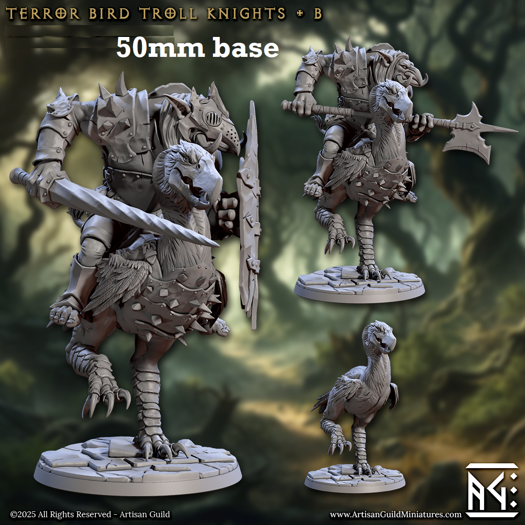 Terror Bird Troll Knight: Sculpt B (Axebeak Cavalry Unit) (Copy) Main image