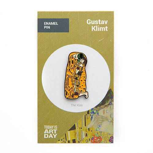 The Kiss by Gustav Klimt Enamel Pin - Today is Art Day Hover Image