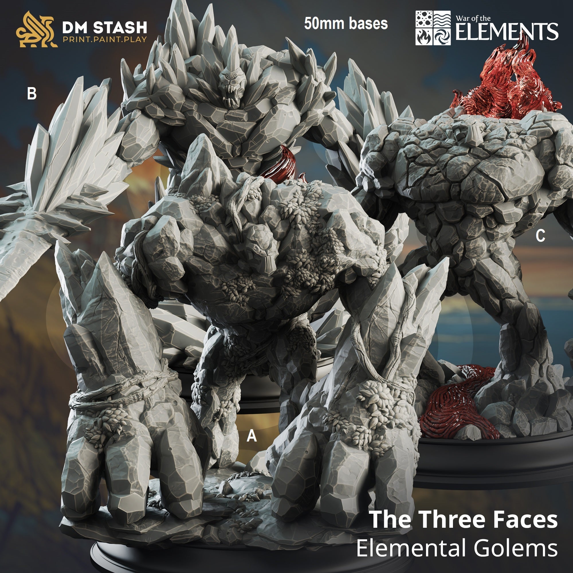 The Three Faces (Elemental Golems) Main image