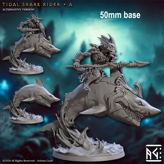 Tidal Shark Rider: Sculpt A (Mounted Male Merfolk Warrior)