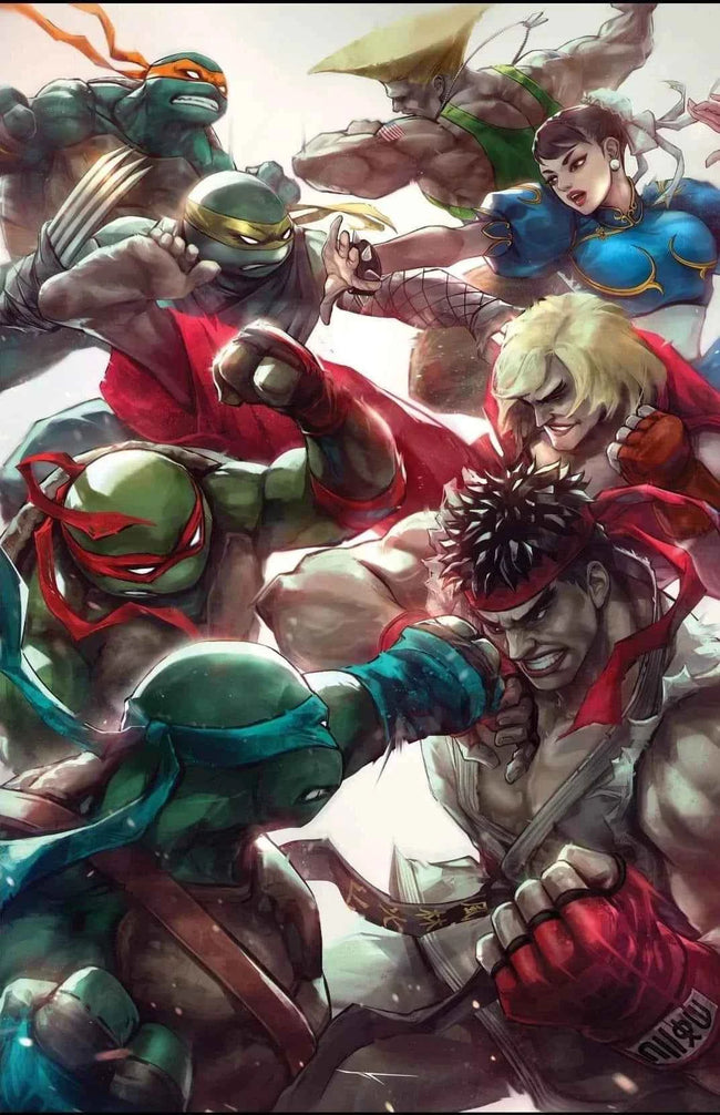 TMNT vs. STREET FIGHTER #1 (IVAN TAO EXCLUSIVE VIRGIN VARIANT COVER) Hover Image