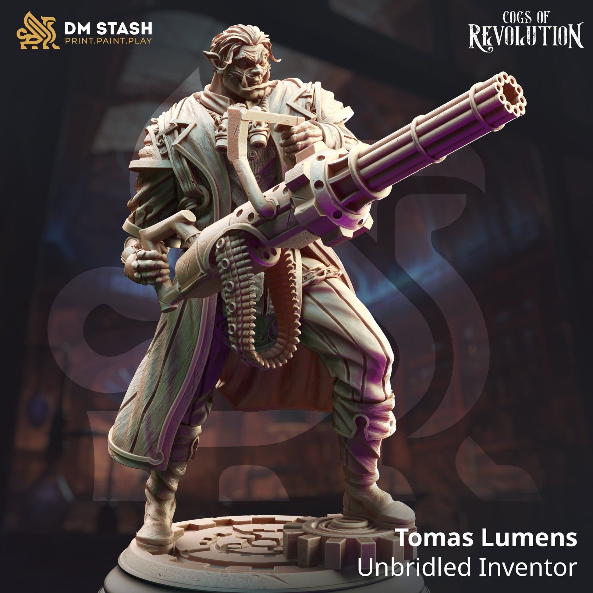 Tomas Lumens, Unbridled Inventor (Male Half-Orc Artificer)