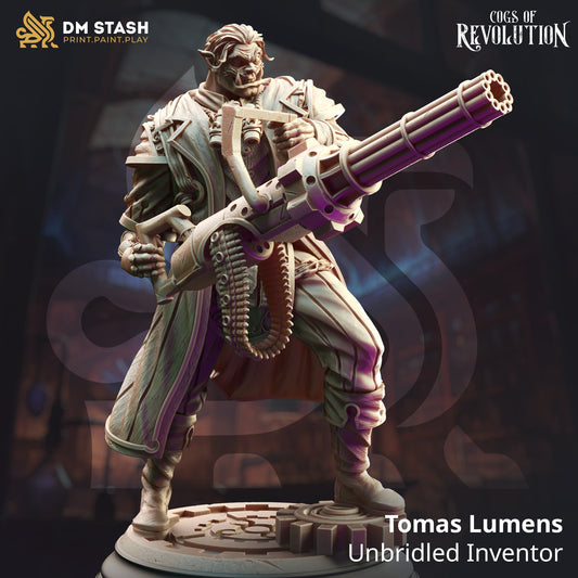 Tomas Lumens, Unbridled Inventor (Male Half-Orc Artificer)