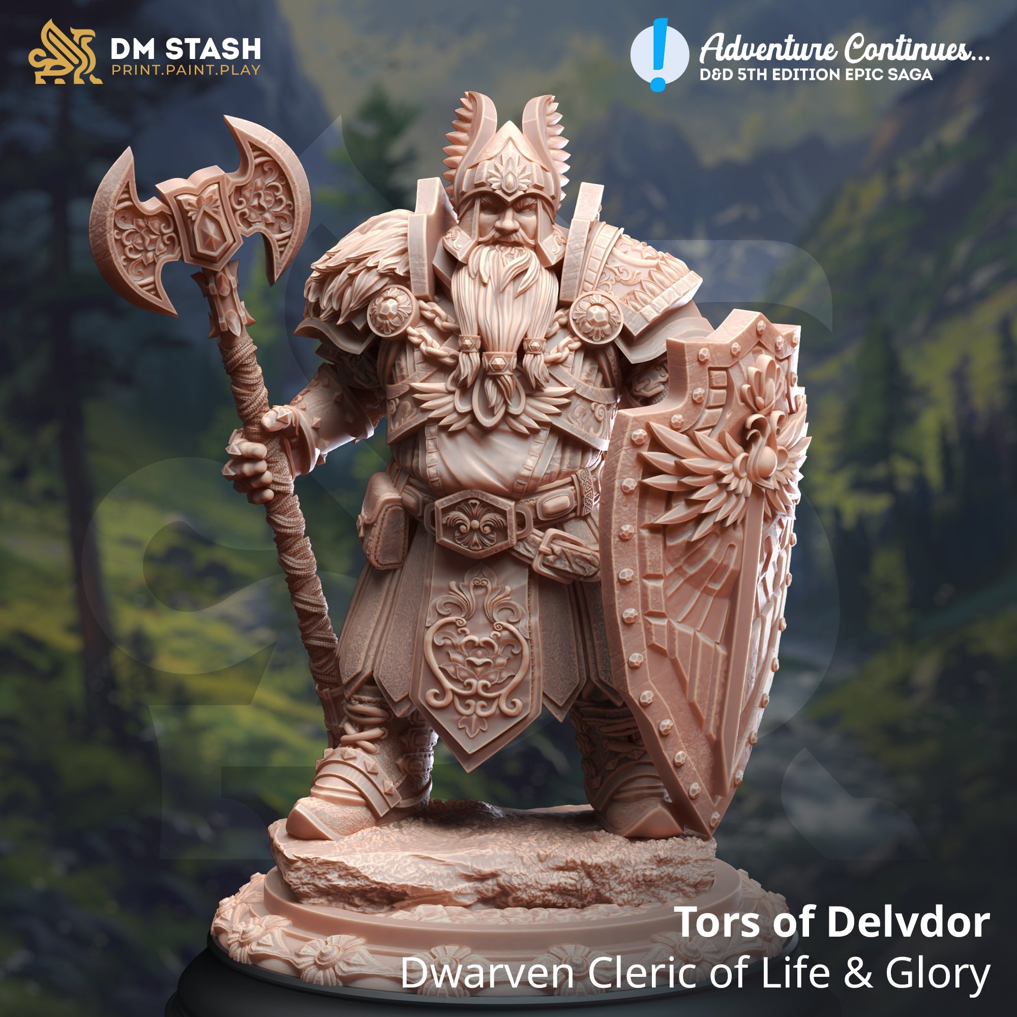 Tors of Delvdor, Dwarven Cleric of Life & Glory (Male Dwarf Cleric) Main image