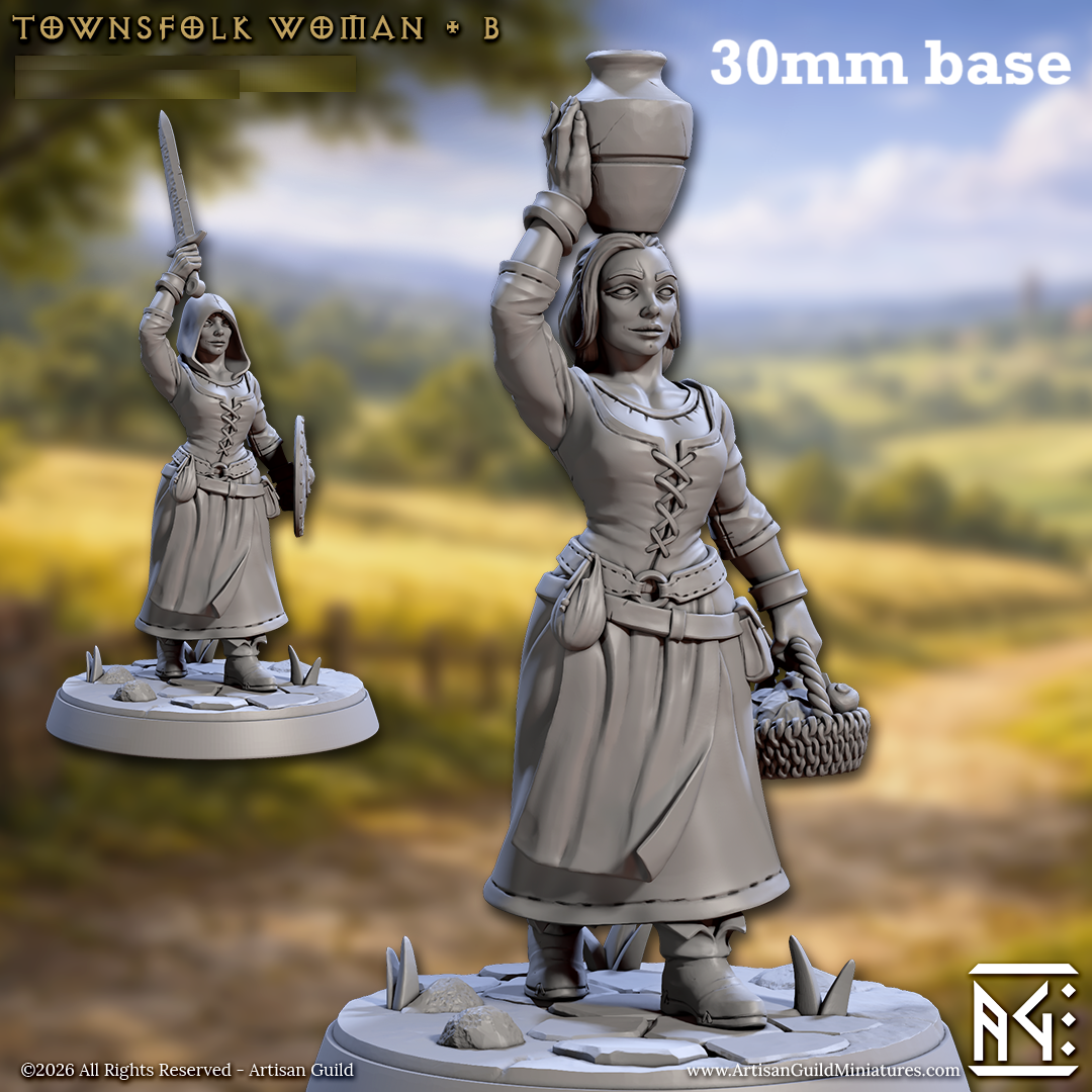 Townsfolk Woman: Sculpt B (Female Human Villager) Main image