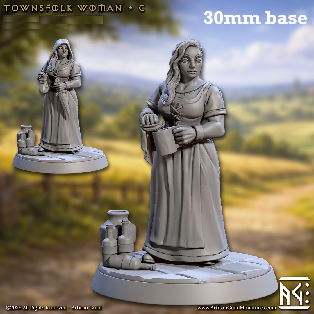 Townsfolk Woman: Sculpt C (Female Human Villager) Main image