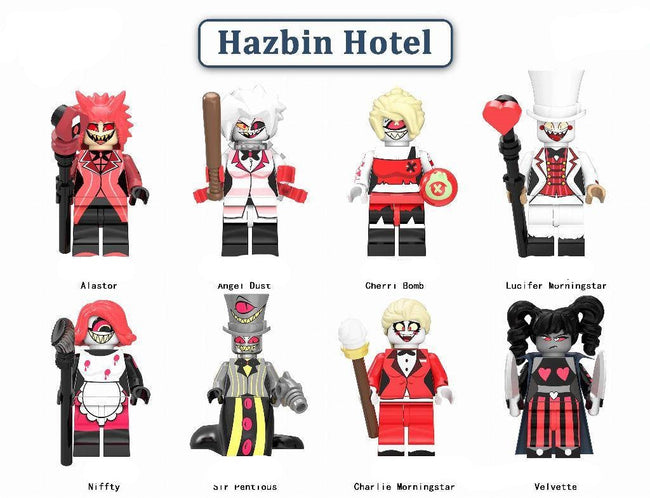 Hazbin Hotel Custom Minifig Set – 8 Iconic Characters - Collectors World Toys Hover Image