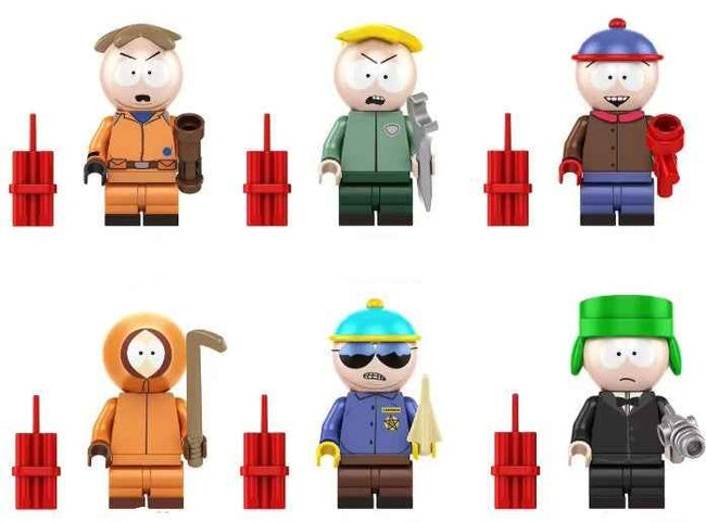 Cartoon Town Crew Custom Minifig Set (6-Pack) – Funny Animated Friends Hover Image